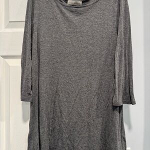 Free to Live Gray Tunic Top ASSUMED XL | 3/4 Sleeve Flowy Knit Shirt